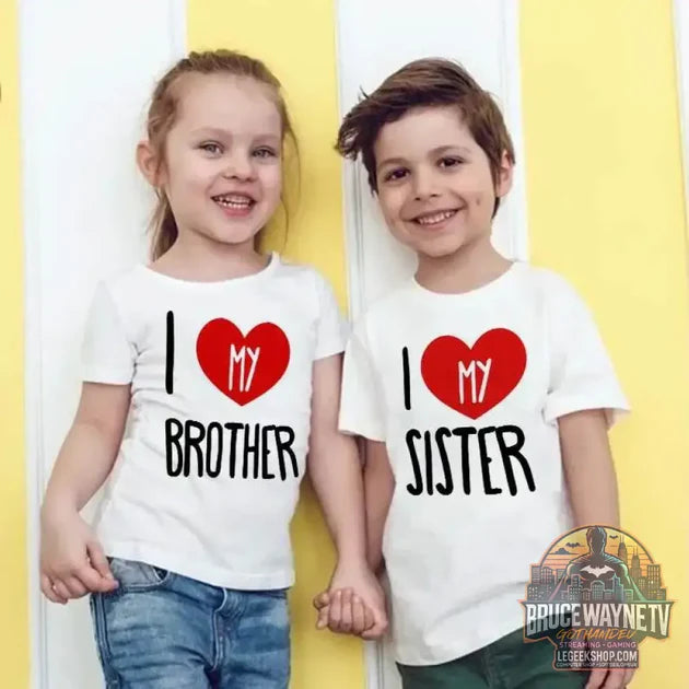 Guide d'achat : T-shirt Enfant "I ❤️ My..." – Fratrie Assortie | Déclarations d’Amour Frère/Sœur