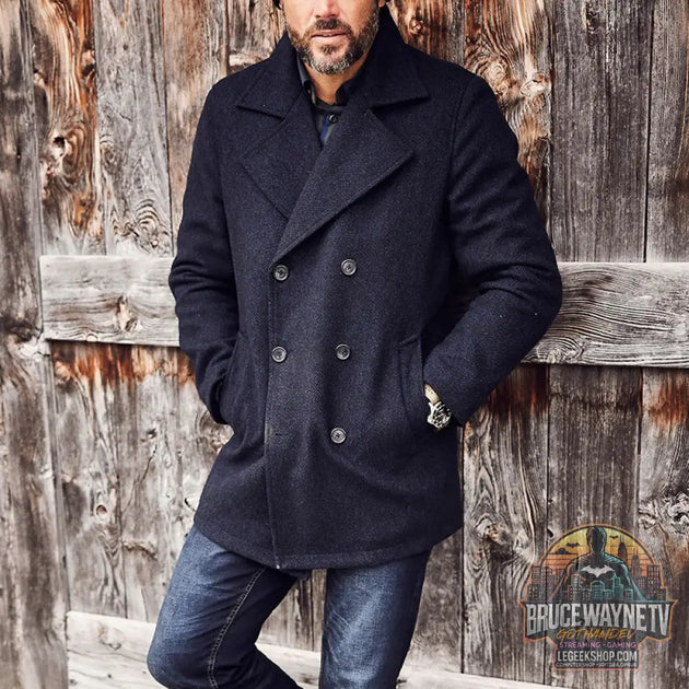 Guide d'achat : Manteau Homme Slim Fit Double Boutonnage Col Revers Polyester Noir