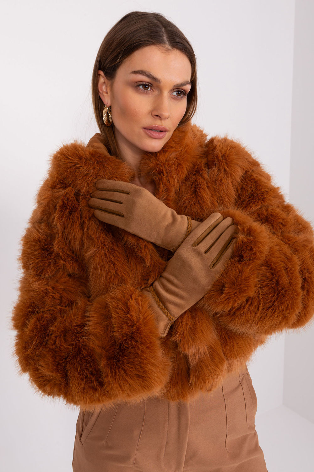 Gants femme AT — brun