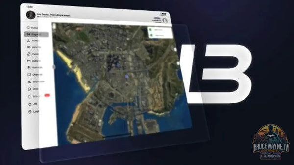 Script tablette GothamDev affichant une carte détaillée pour les services de police