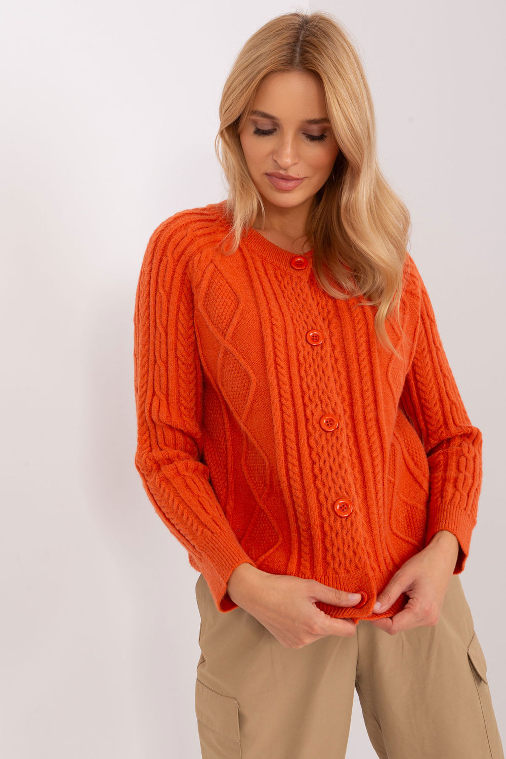 Cardigan femme AT — orange