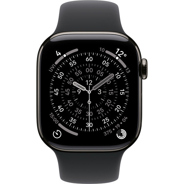Apple Watch Titan Schiefer, bracelet / boîtier titane, 42 mm, bracelet sport noir M/L, Cellular - Apple