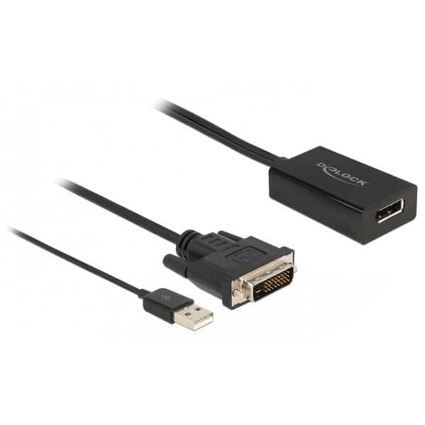 DeLOCK Adapterkabel, DVI + USB-A Stecker > DisplayPort Buchse - DeLOCK