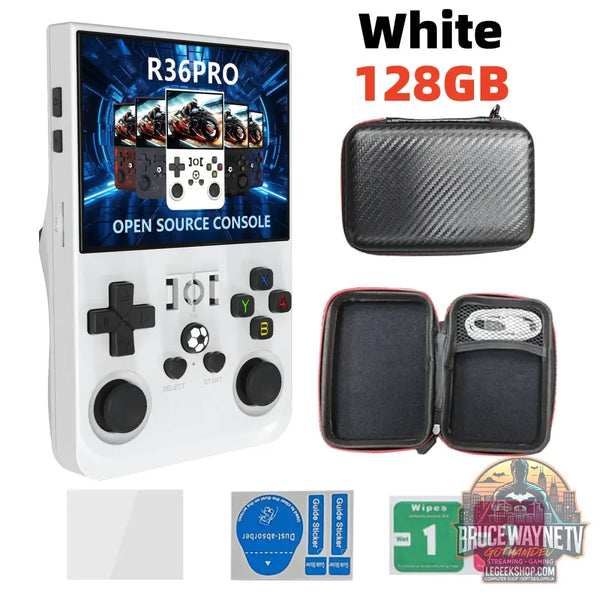 Console Portable R36 PRO - Retro Gaming 22000 Jeux - Écran 3.5’’ IPS - White 128GB - Console Portable - Retro Gaming