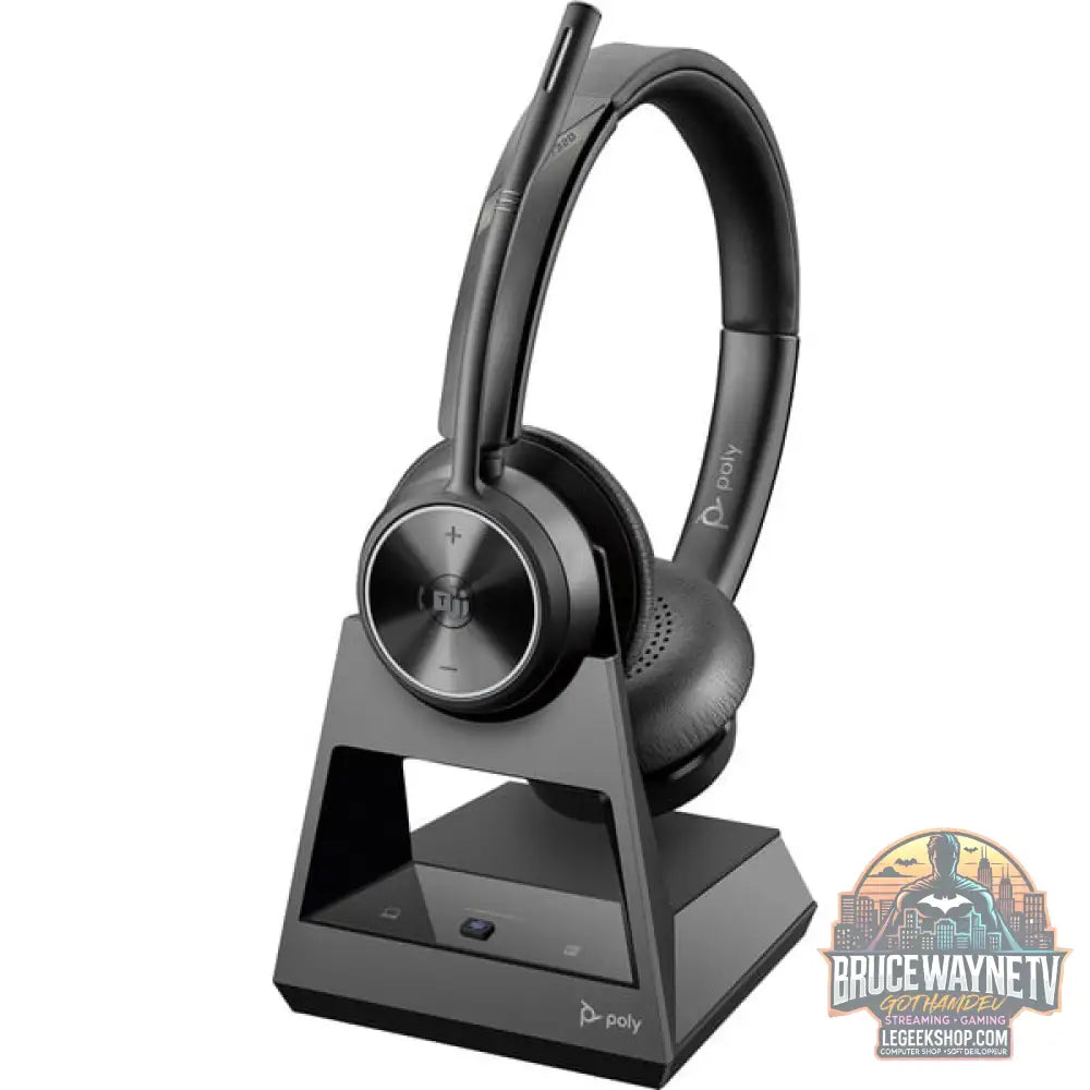 HP Poly Savi 7320 UC DECT, Headset (noir, Stereo, USB-A, USB-C, Microsoft Teams zertifiziert) - HP