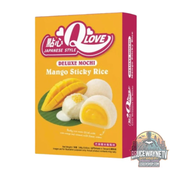 QLove Deluxe Mochi Mango Sticky Rice Mochi mochi au goût de mangue et de coco de 168g (Paquet de 24) - Snacks &