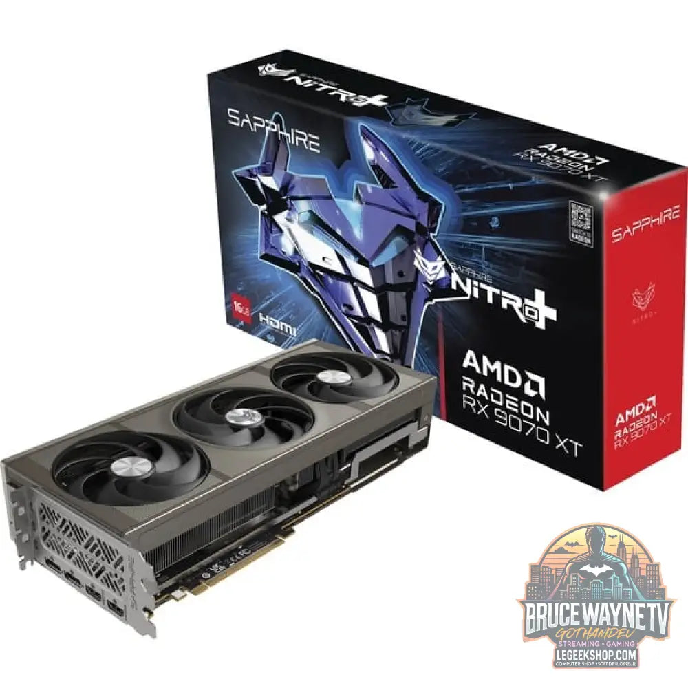 SAPPHIRE Radeon RX 9070 XT Nitro+ Gaming OC, carte graphique gris, RDNA4, GDDR6, 2x DisplayPort, 2x HDMI 2.1 - SAPPHIRE