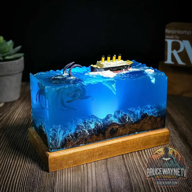 Guide d'achat : Micro-Scène Lumineuse Monde Sous-Marin – Poulpe Géant Résine Bois Décoration LED