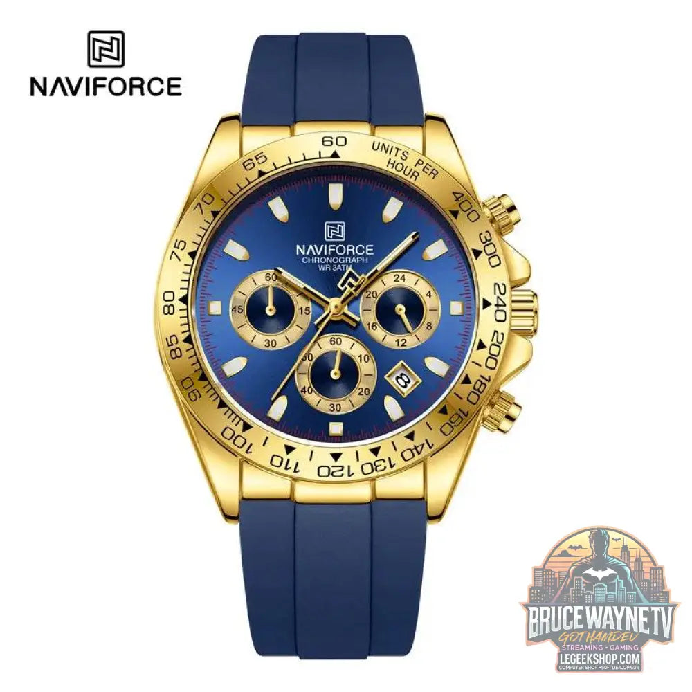 Montre de Luxe NAVIFORCE Homme, Étanche, Chronographe, Silicone, Quartz | Wayne Outfitters - Legeekshop