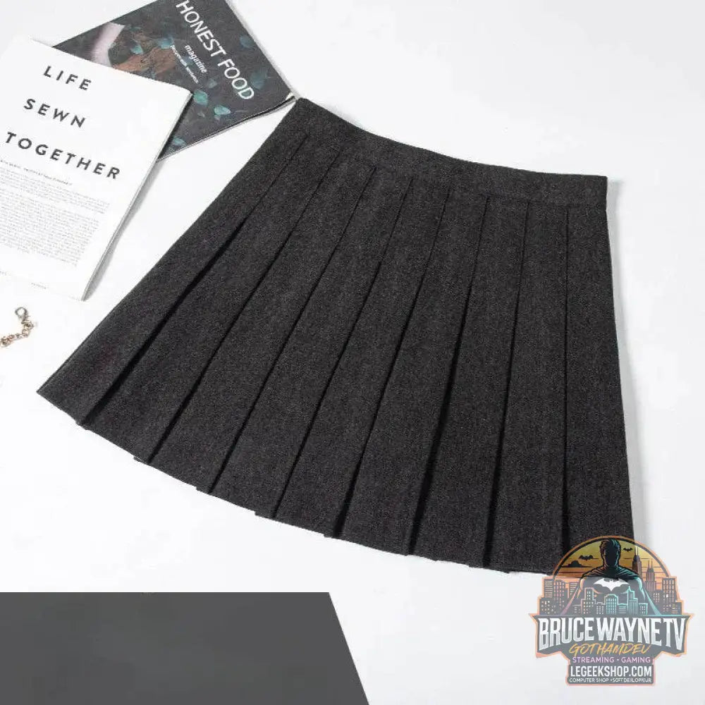 Mini Jupe Plissée de Style Coréen pour Femme, Uniforme Scolaire Marron/Noir, Mode Féminine Hiver 2024 | JORMIDEAR | Wayne Outfitters - Legeekshop