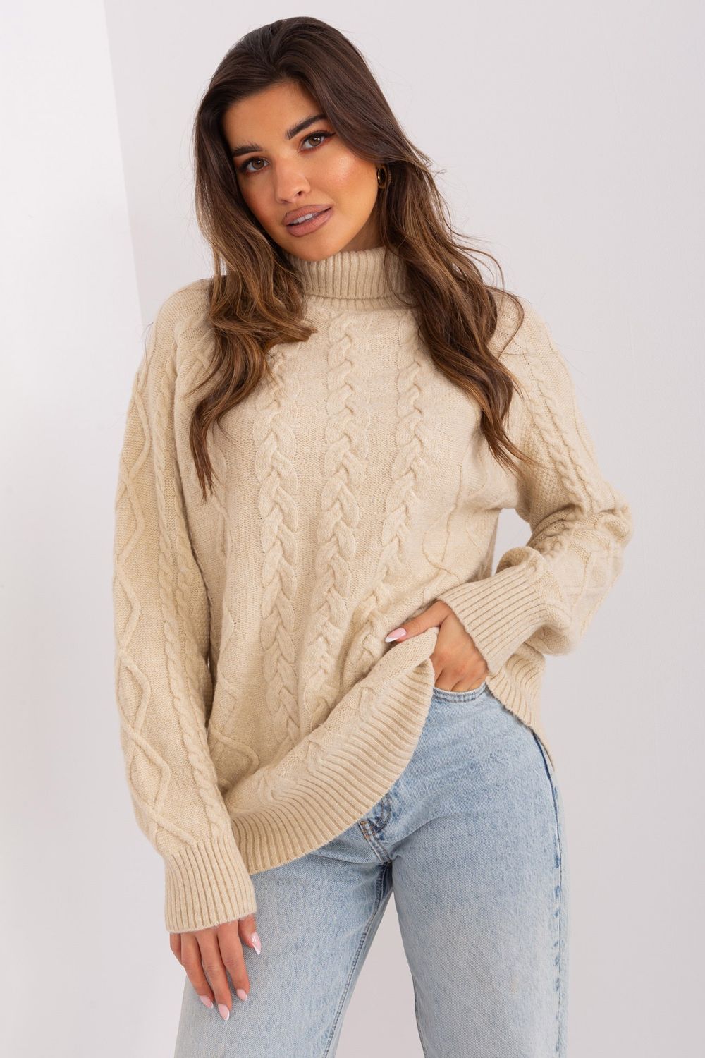 Pull femme AT Chandail Chandail — beige
