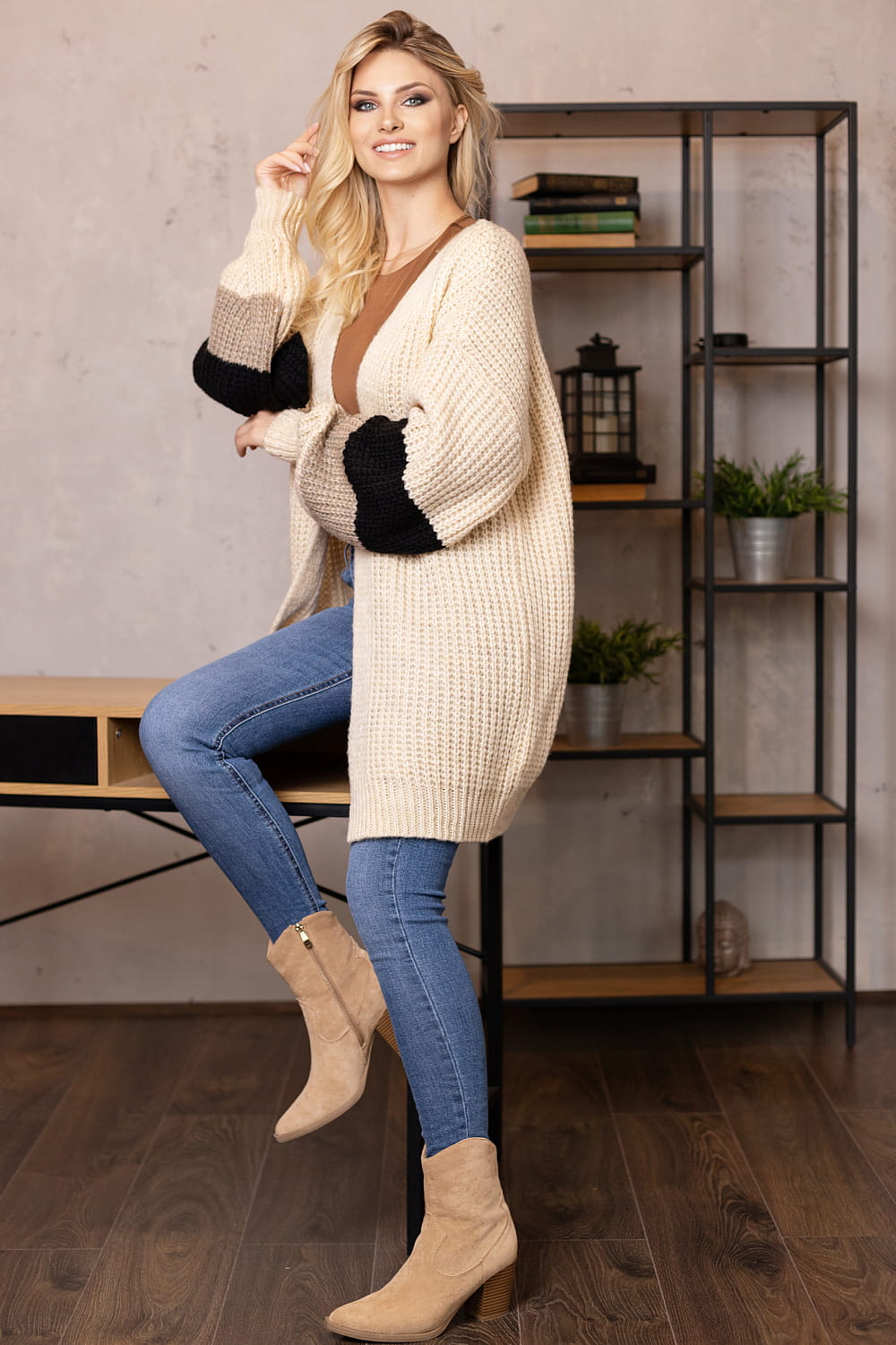Cardigan femme PeeKaBoo — beige