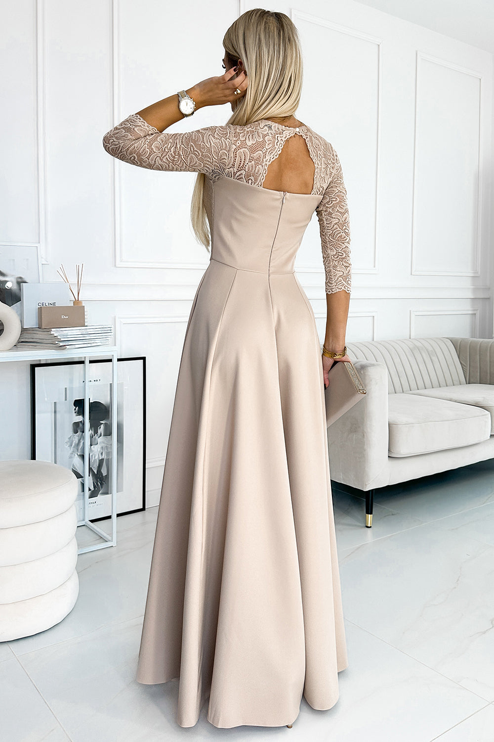 Robe femme Numoco Longue Longue — beige