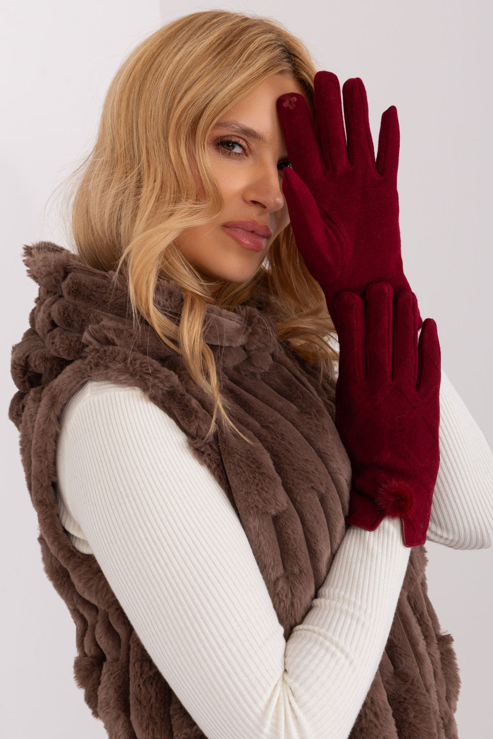 Gants femme AT — rouge