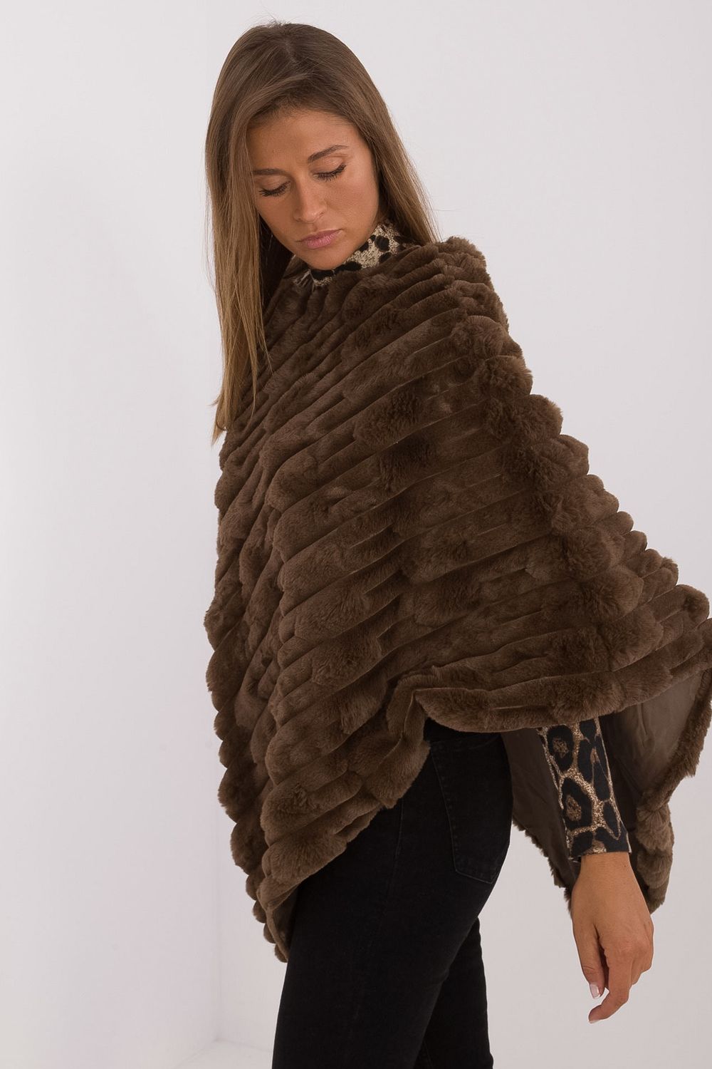Poncho femme AT — brun