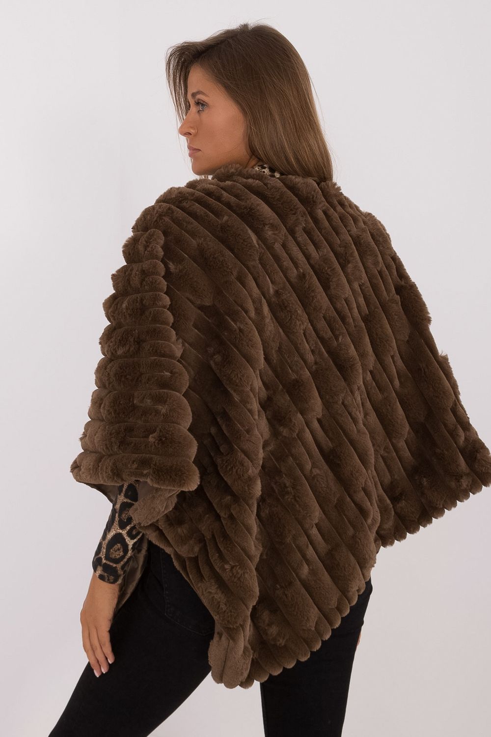 Poncho femme AT — brun