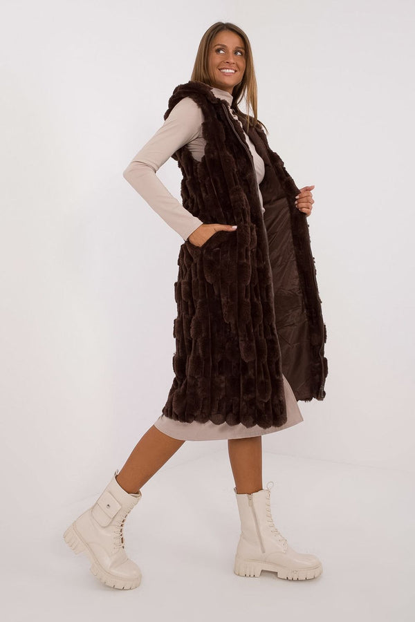 Gilet femme AT — brun