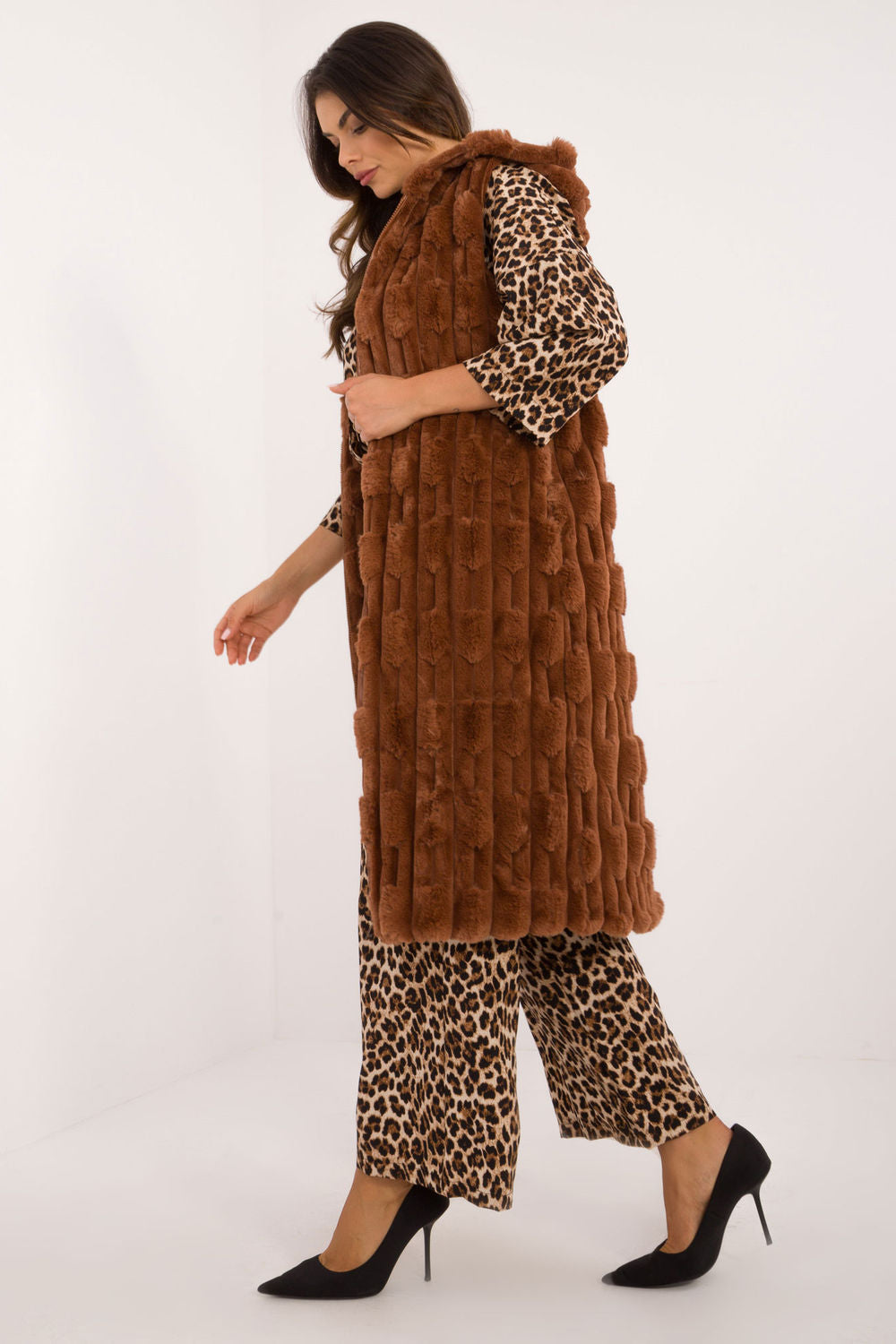 Gilet femme AT — brun