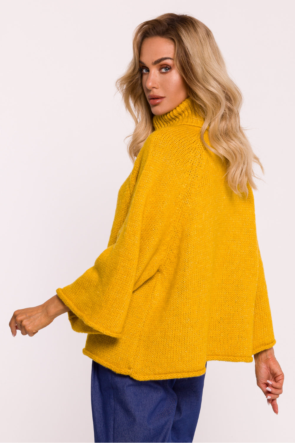 Pull femme Moe Col Roulé Col — jaune