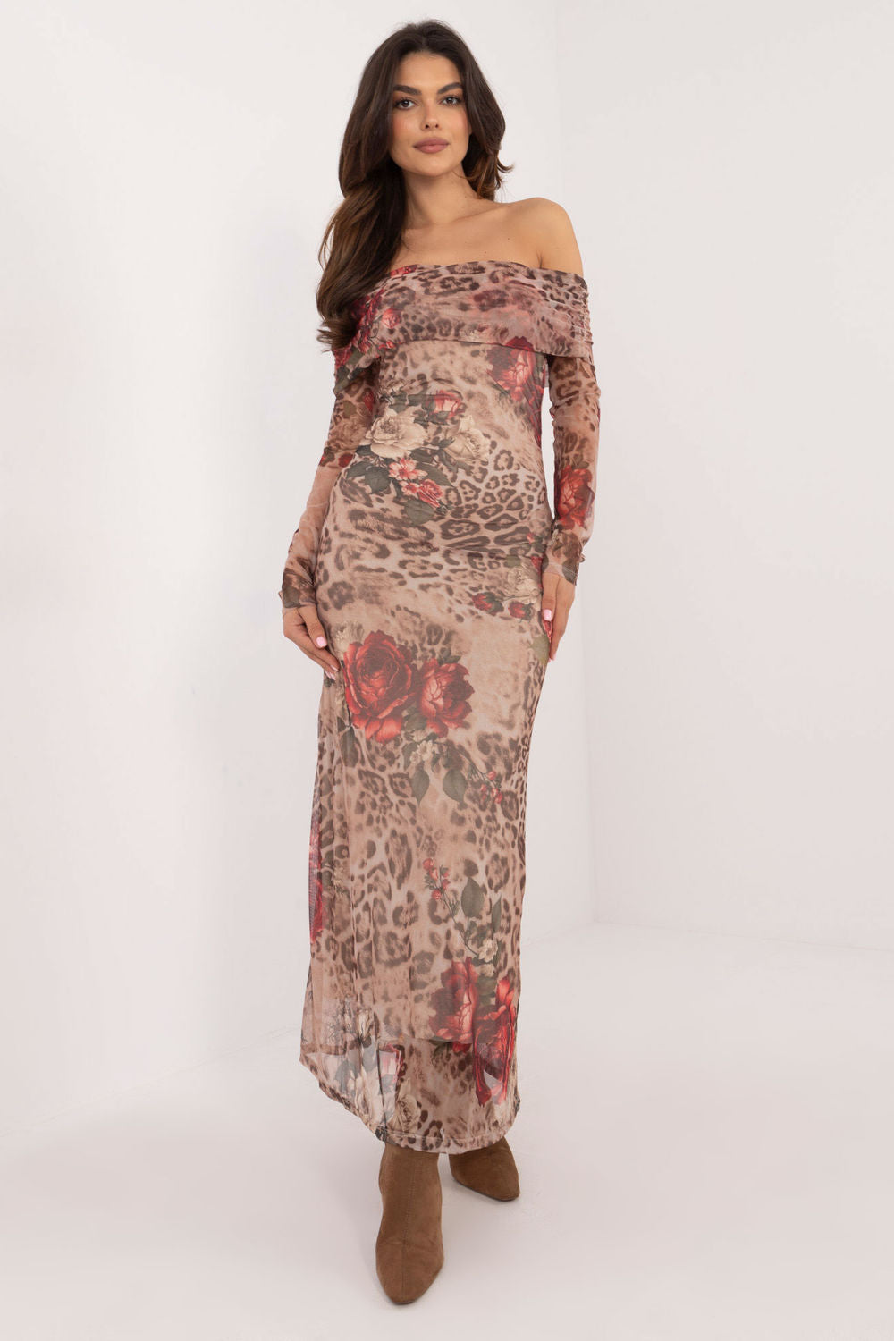 Robe femme Italy Moda De Soirée De — beige