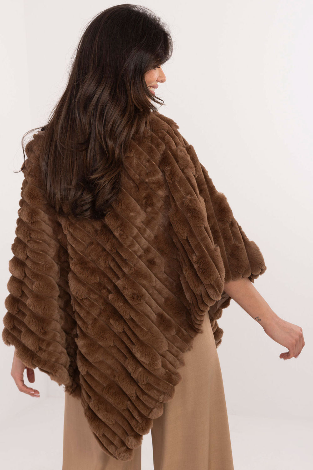 Poncho femme AT — brun