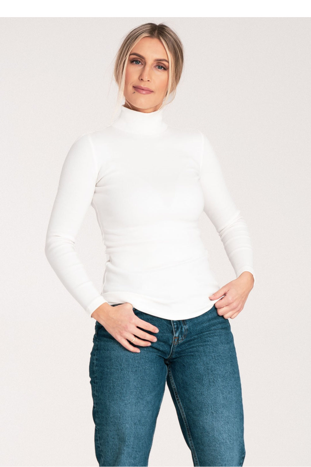 Pull femme Figl Col Roulé Col — beige
