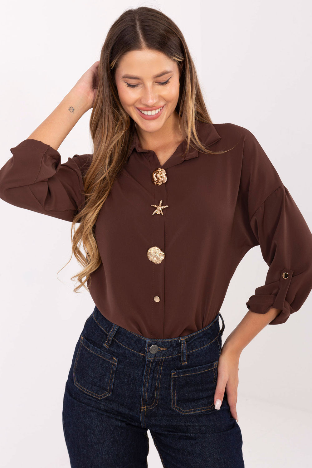 Blouse femme Rue Paris — brun