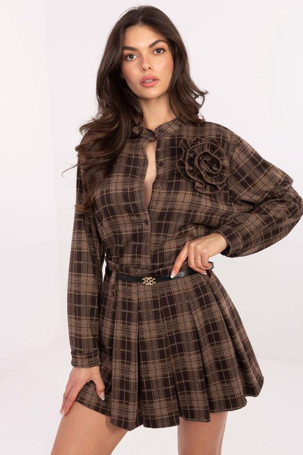 Jupe femme Italy Moda Courte Courte — brun