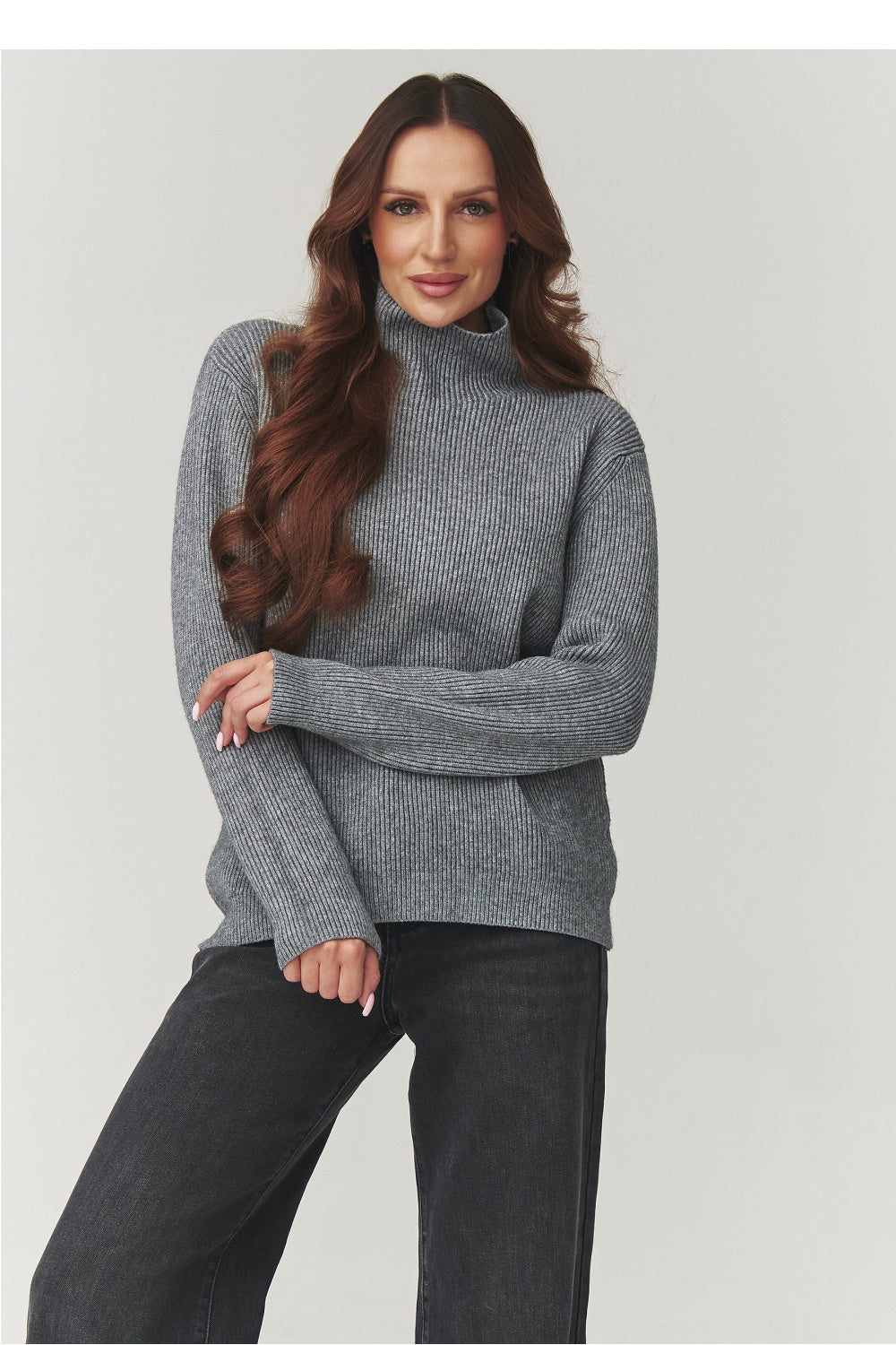 Pull femme Makadamia Col Roulé Col — gris