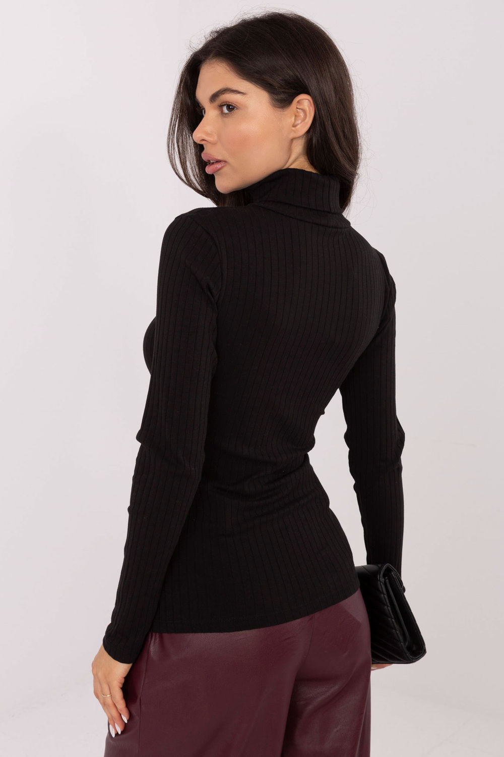 Pull femme Rue Paris Col Roulé Col — noir