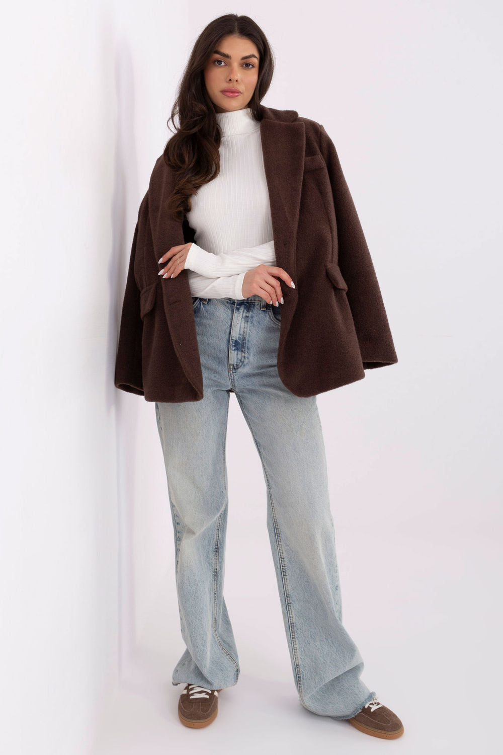 Pull femme Rue Paris Col Roulé Col — beige