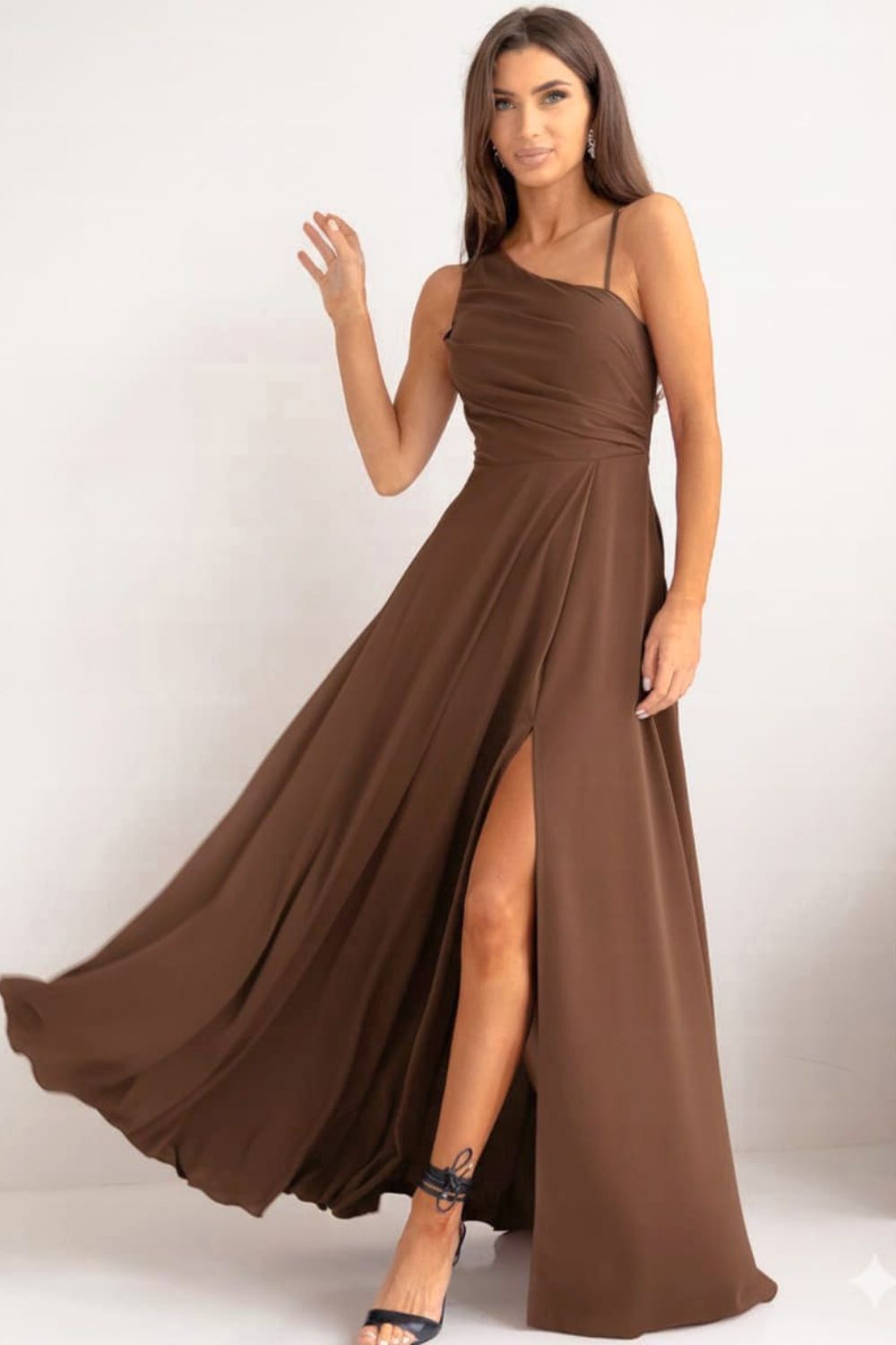 Robe femme With You Longue Longue — brun
