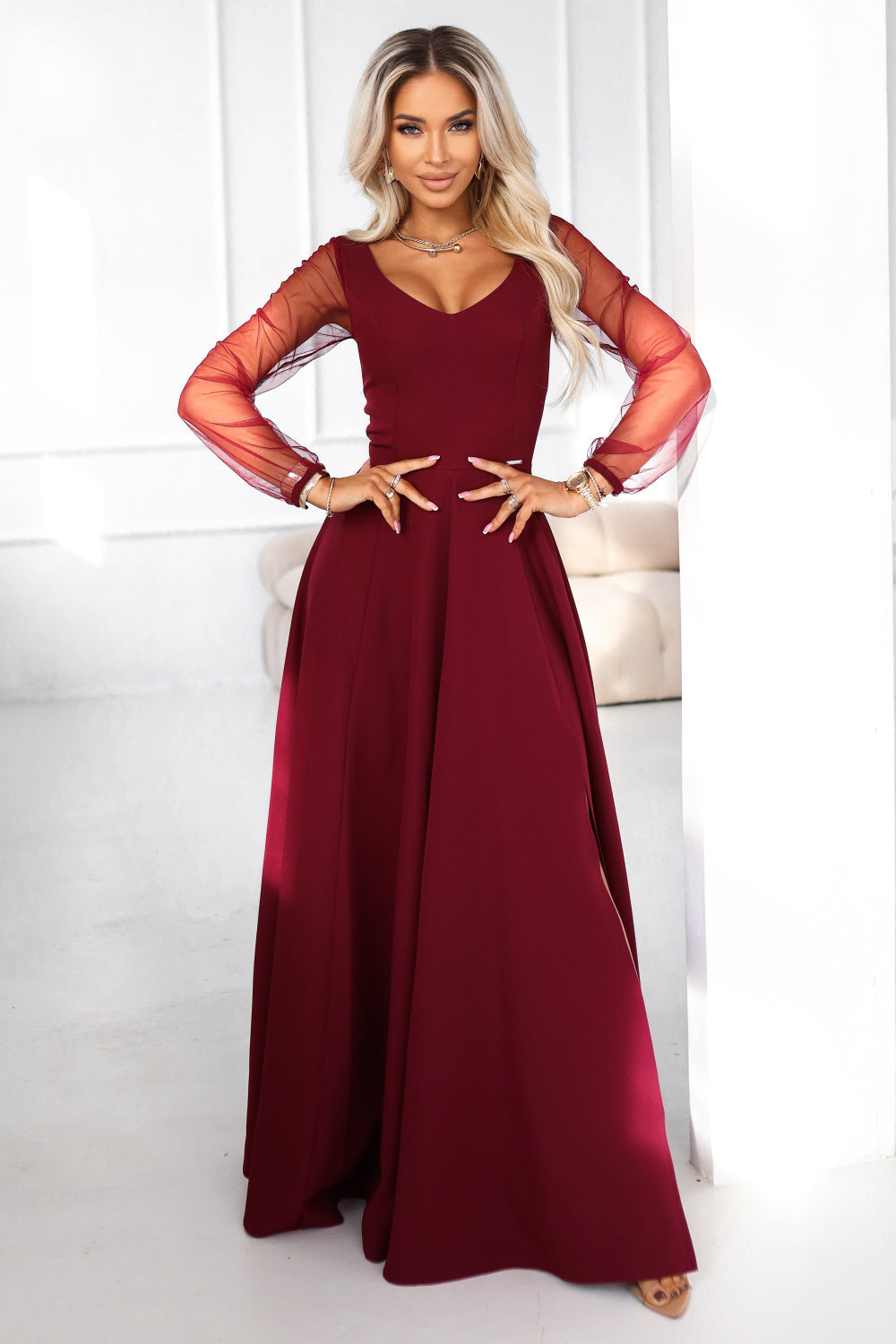Robe femme Numoco Longue Longue — rouge