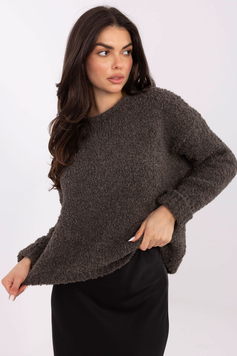 Pull femme Italy Moda Chandail Chandail — gris