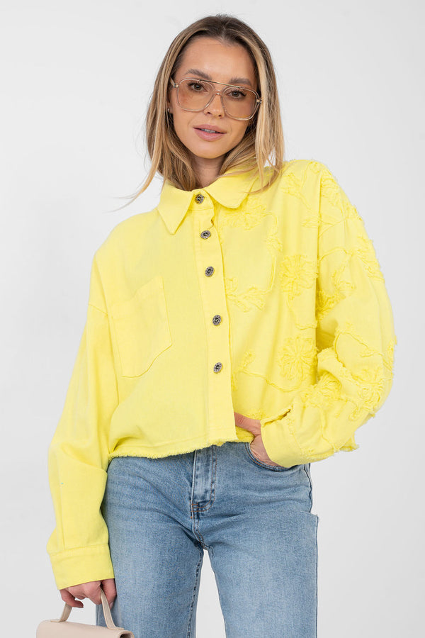 Veste en jean femme Rue Paris — jaune