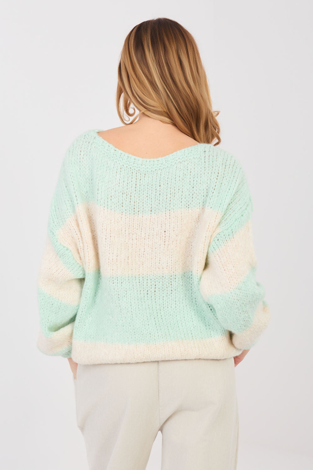 Pull femme Italy Moda Chandail Chandail — vert