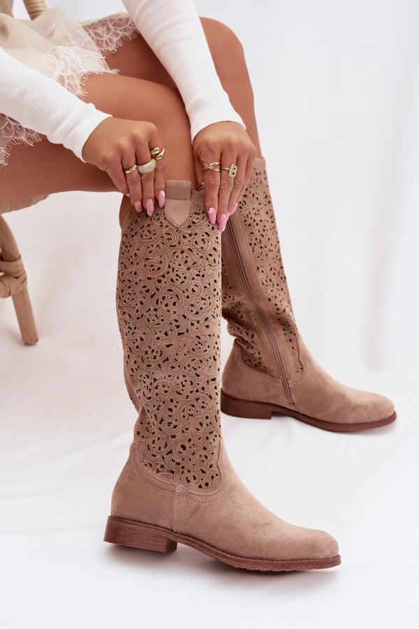 Bottes femme Step in style Ajourées Ajourées — beige