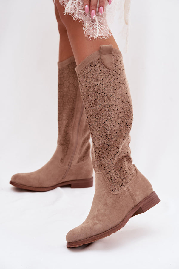 Bottes femme Step in style Ajourées Ajourées — beige