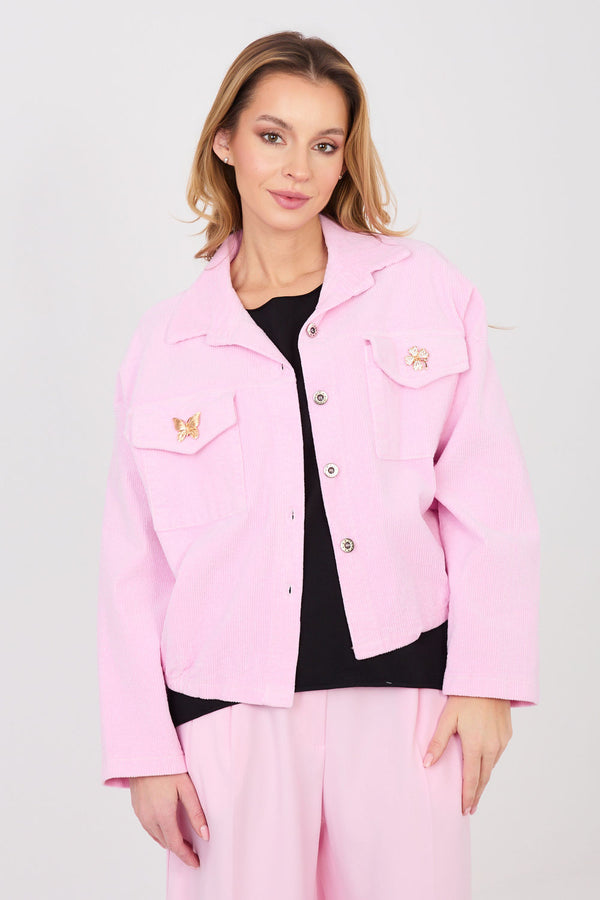 Veste en velours côtelé femme Rue Paris — rosé