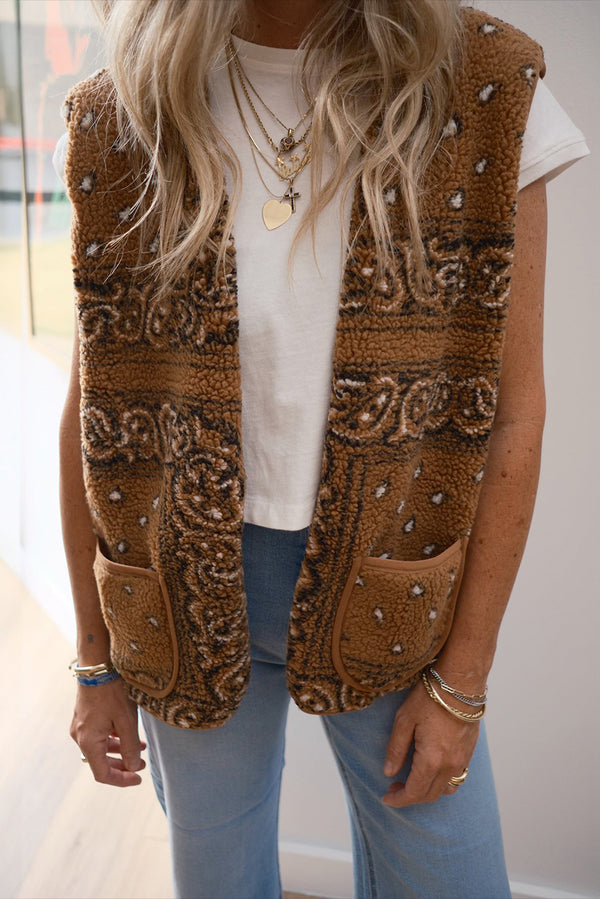 Veste femme poches — marron