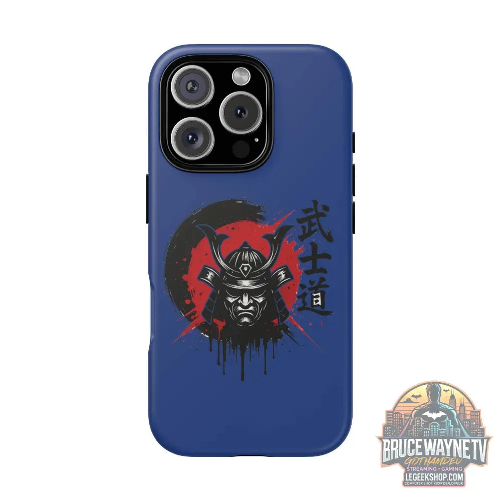 📱 samurai phone case Bleue foncé – coque renforcée iPhone 📱 - iPhone 16 Pro / Matte - Phone Case