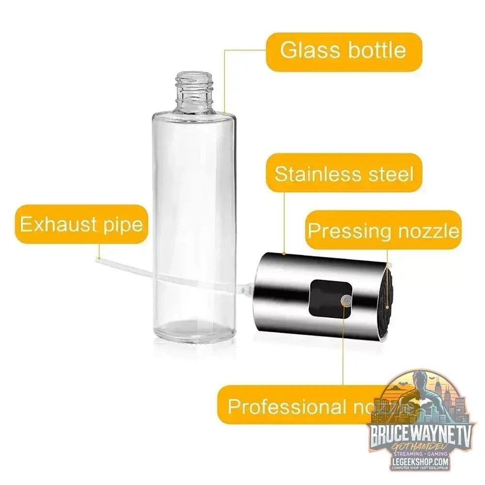Gourmetech - Pulvérisateur d’Huile 100ml en Verre & Acier Inoxydable 🌿✨ - Legeekshop