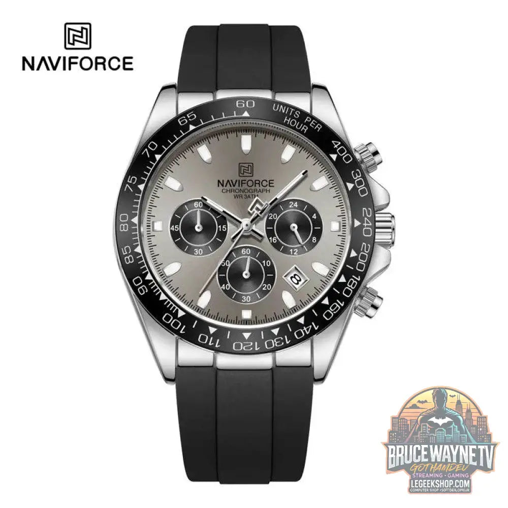 Montre de Luxe NAVIFORCE Homme, Étanche, Chronographe, Silicone, Quartz | Wayne Outfitters - Legeekshop