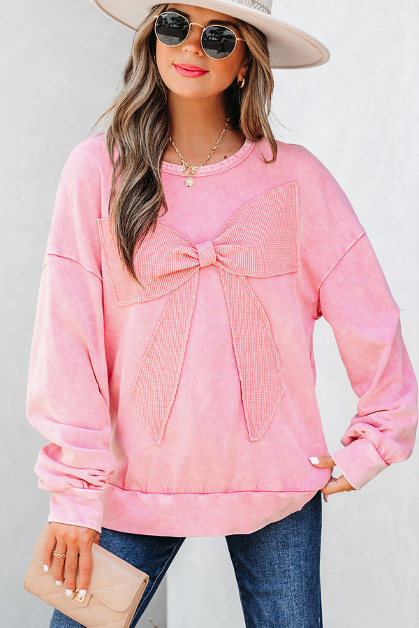 Sweat femme patchwork — rose vif