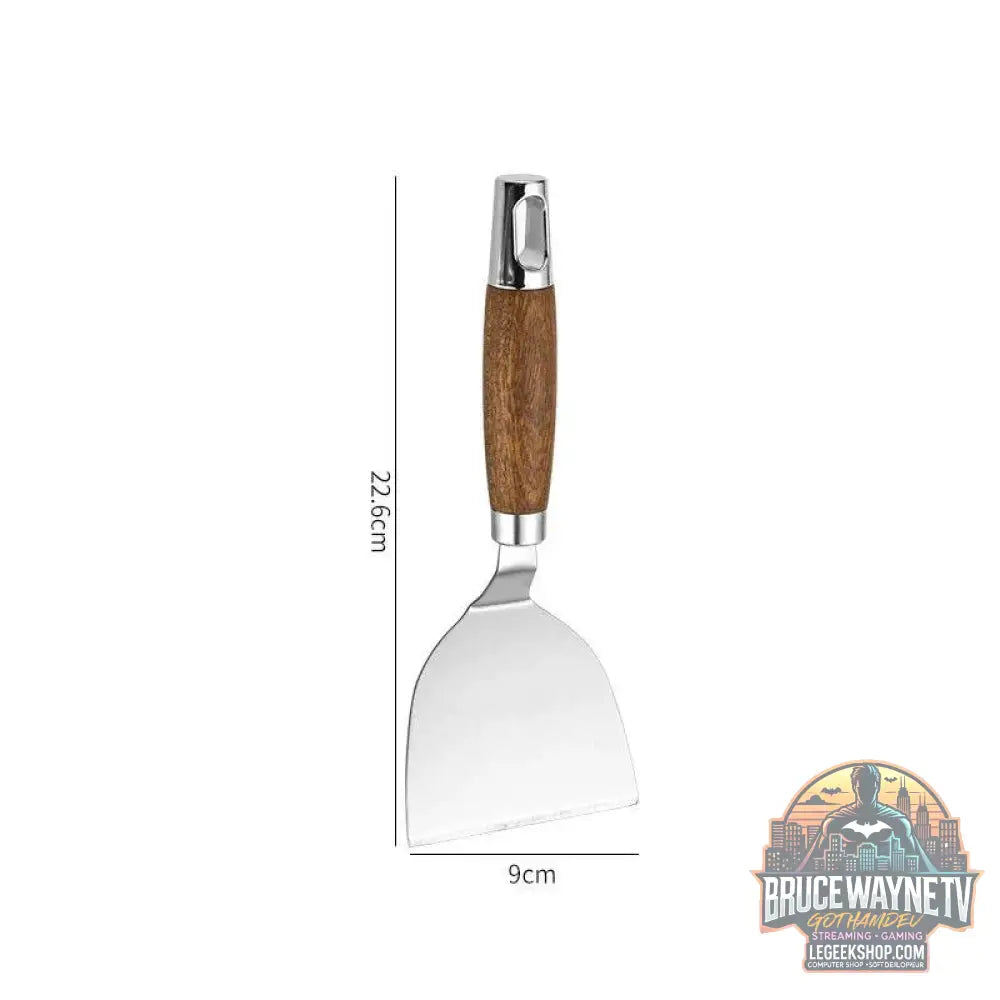 🍳 Spatule Professionnelle Inox & Bois – Pour Steak, Crêpes & Teppanyaki - Legeekshop