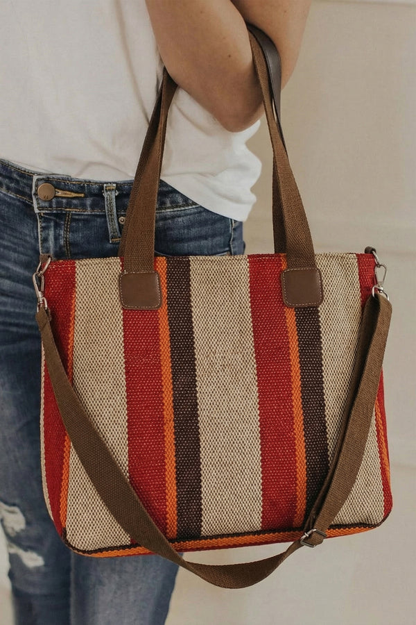 Pièce mode femme rayé — rouge feu