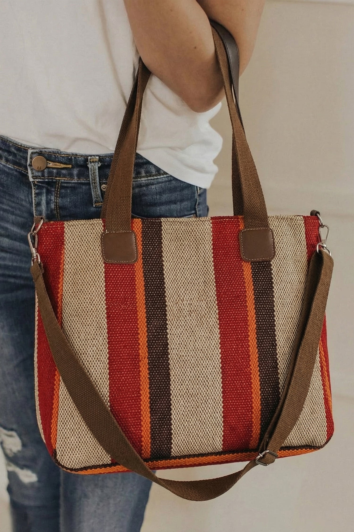 Pièce mode femme rayé — rouge feu