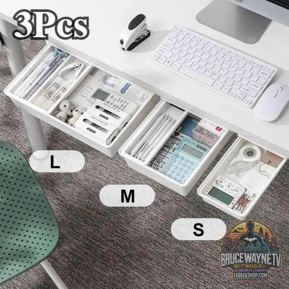 🖇️ Boîte de Rangement Cachée pour Bureau – Tiroir Auto-Adhésif Discret | Organisateur Plastique - Legeekshop