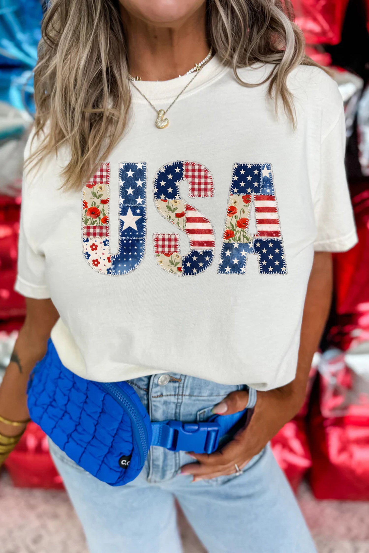 T-shirt femme patchwork