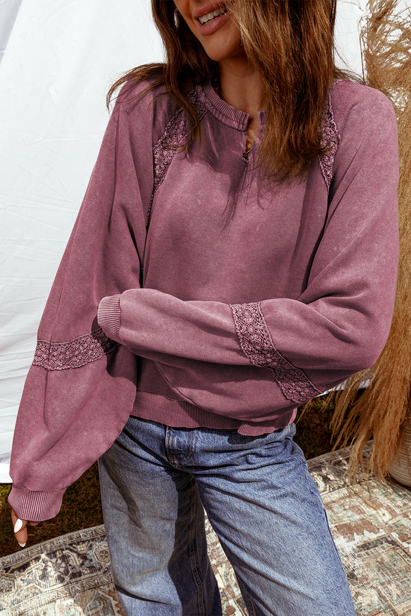 Sweat femme patchwork — rouge